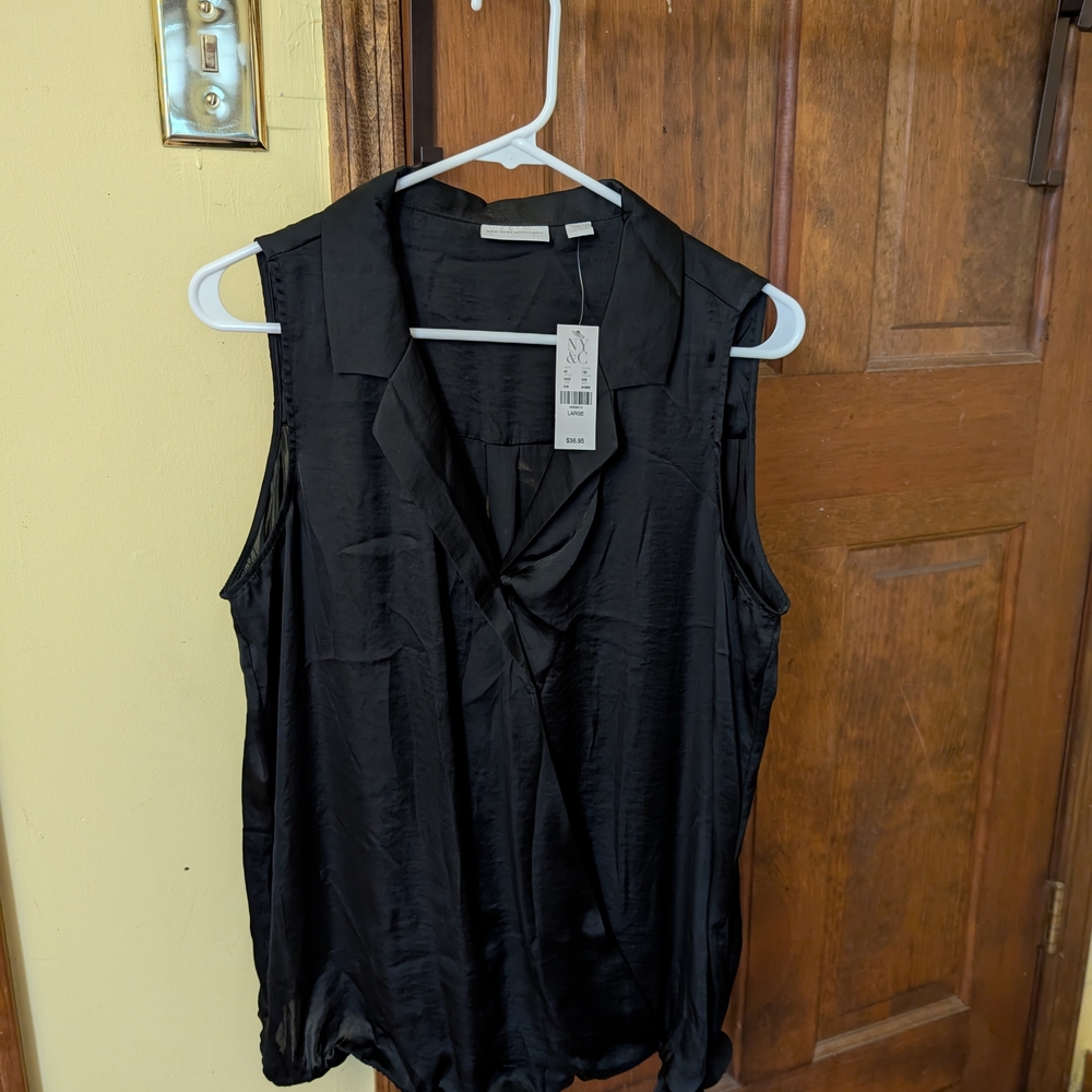 NWT Vintage New York & Company Elegant Black Sleeveless Top